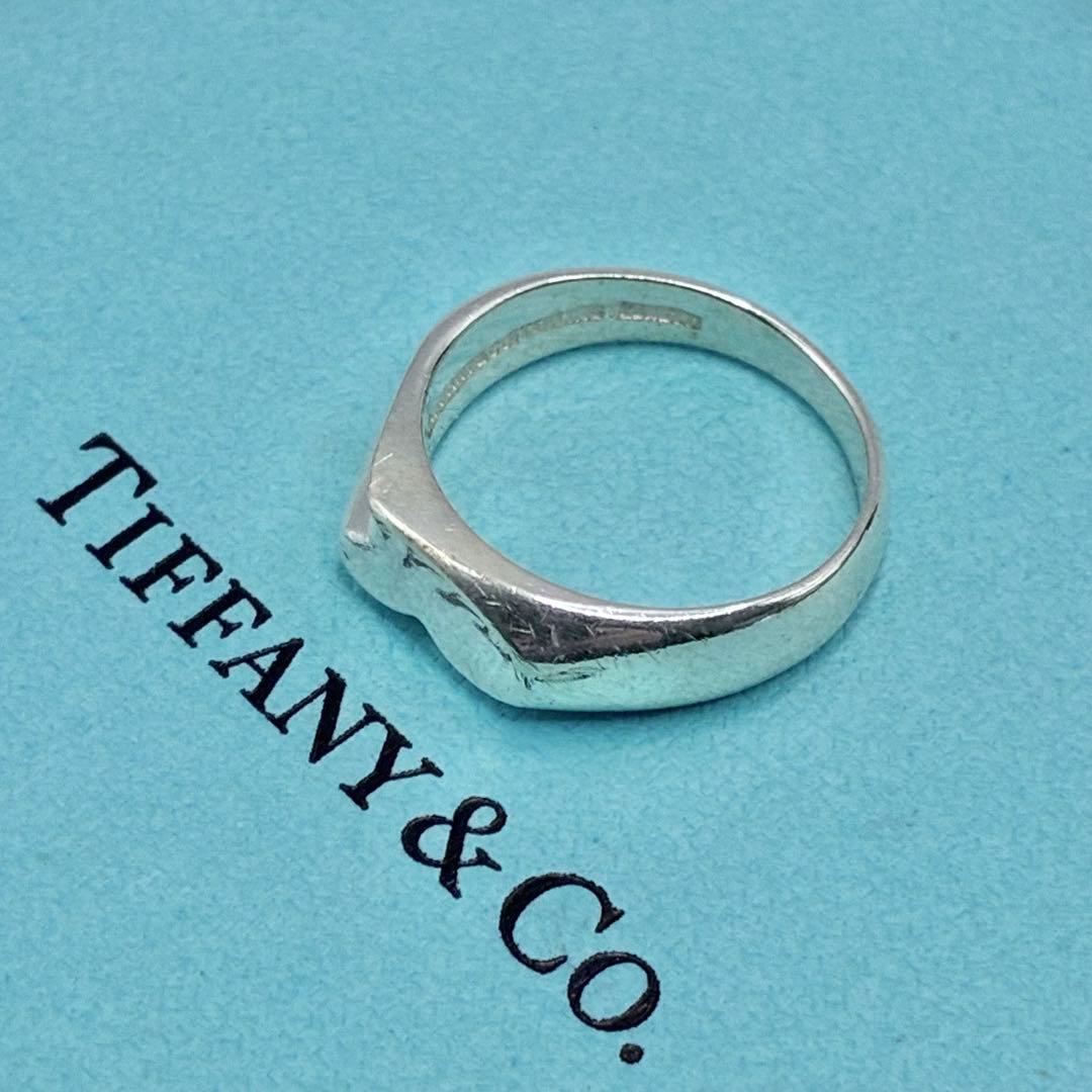 オールドティファニー シグネット カーブドハート リング 10.5号 シルバー