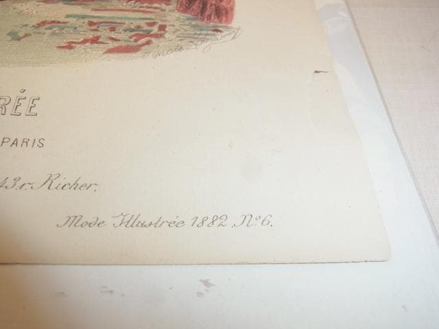 1882年 銅版画◇フランス ファッション誌『ラ・モード・イリュストレ』No.6