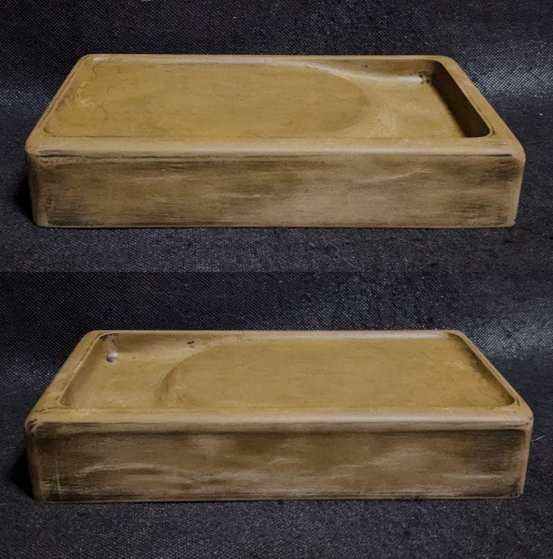 澄泥硯】◇鱔魚黄の美石◇約八吋長方