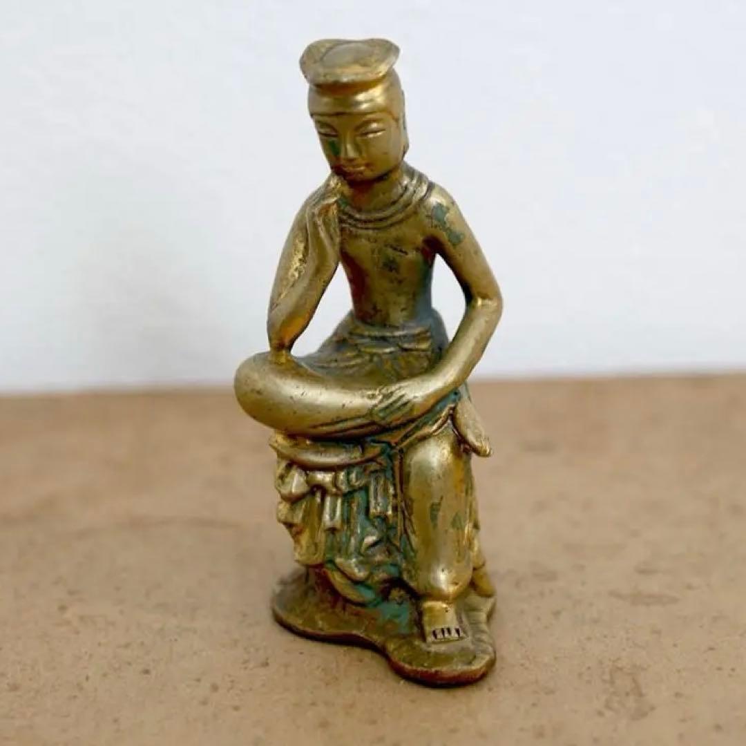 時代物 朝鲜 李朝 金銅仏 仏像 半跏思惟像 弥勒菩薩 仏教美術