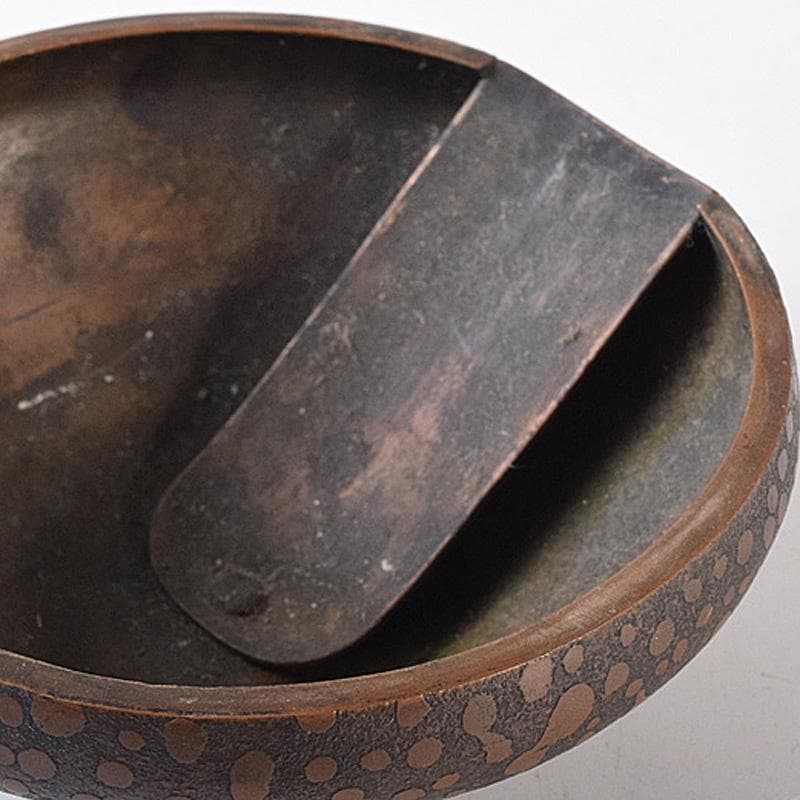 古民具 古銅製 行燈灯芯入れ C R8113