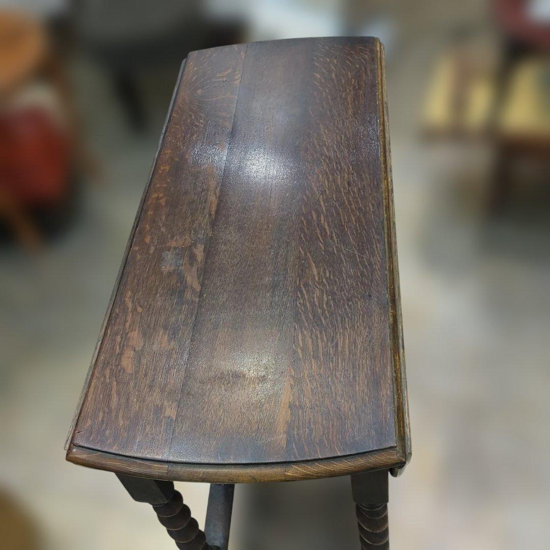 アンティーク ダークブラウン ドロップリーフテーブル 木製 机