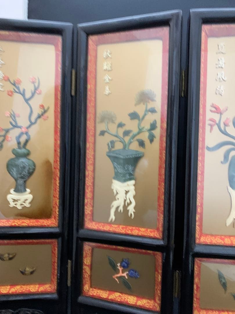 中国　ミニ屏風　ついたて　衝立