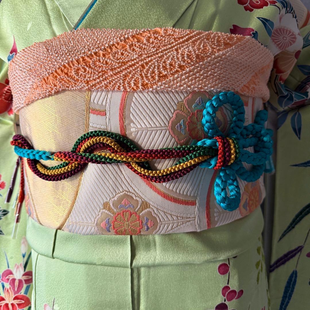 未使用品 振袖フルセット トールサイズ 新品長襦袢 グリーン 161