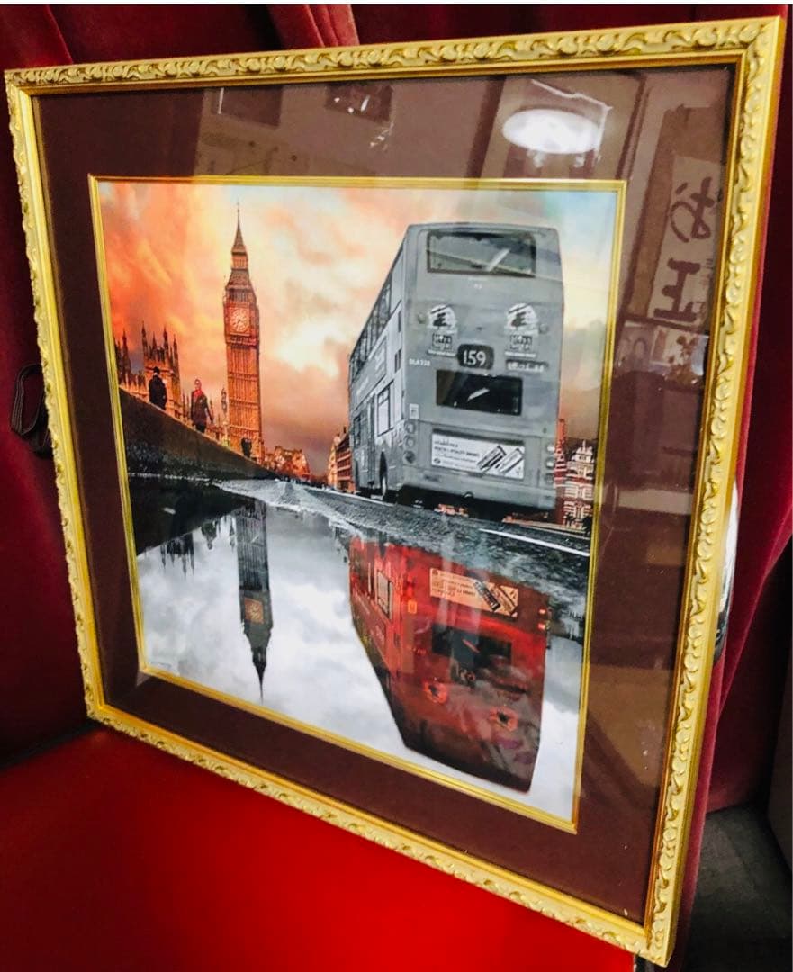 Piear Hearts「ロンドン夕景」真作サイン入り額装済み100人展入選作品