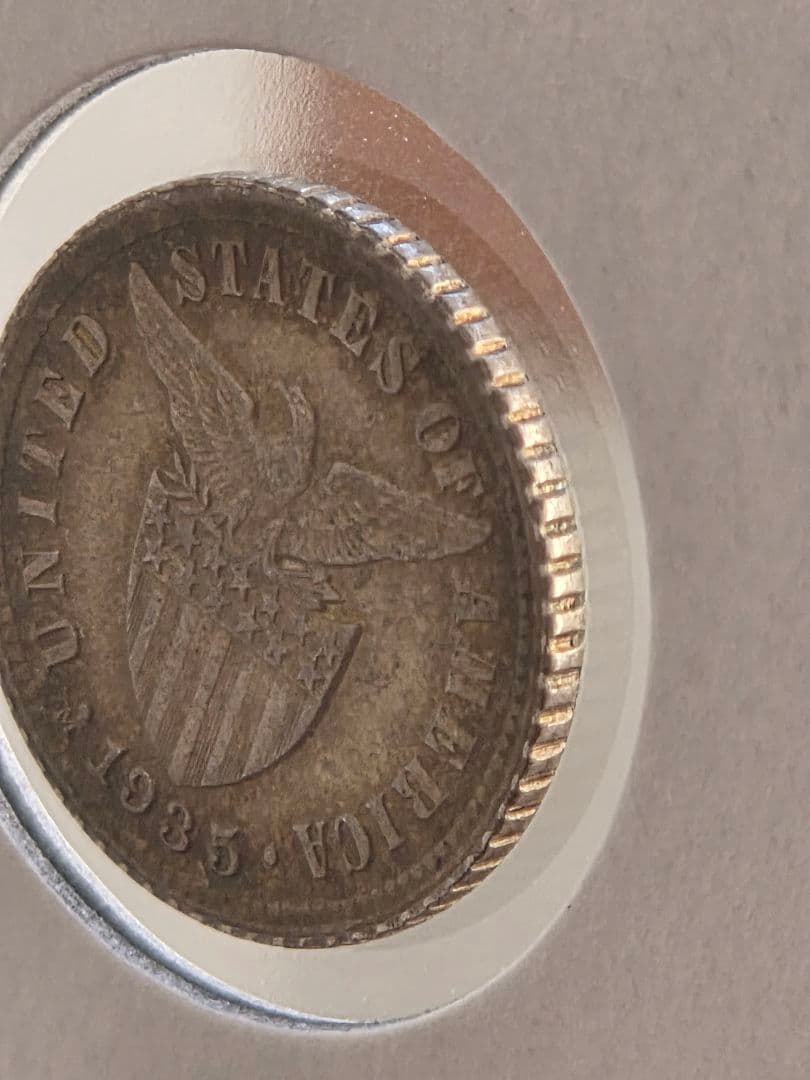 稀少な状態)アメリカ合衆国統治下 フィリピン 10センタボ銀貨 1935 M