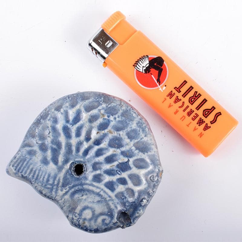 李朝　瑠璃釉　魚形水滴　V　R4752