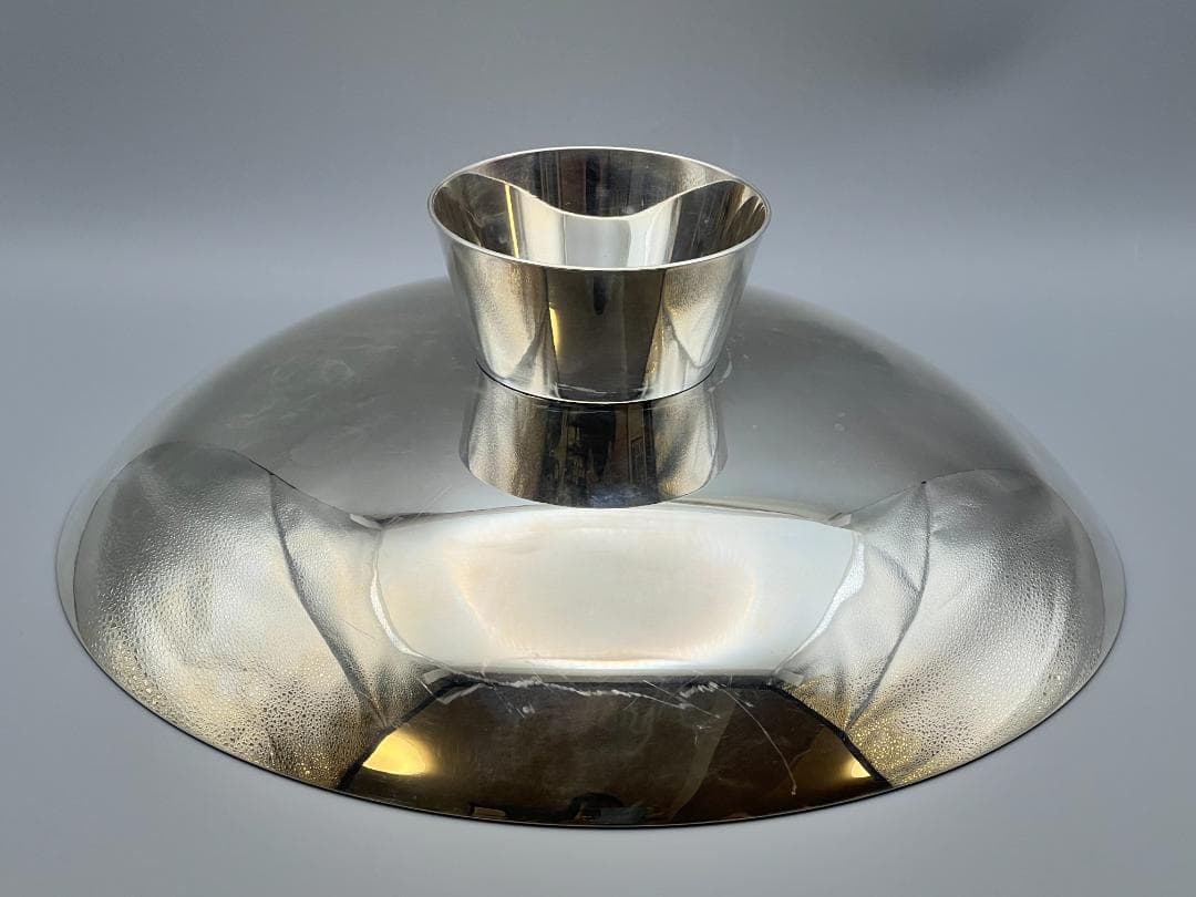 純銀刻印　大皿　銀盃　銀杯　祝盃　重量約742g