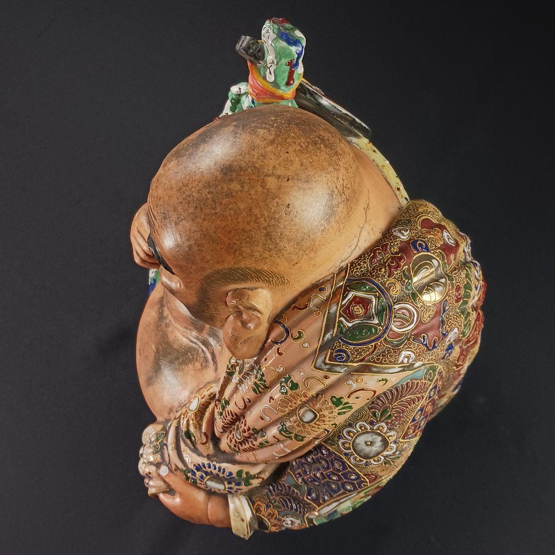 Y3122-9 九谷焼 色絵金襴手鳳凰布袋像 置物 高さ42㎝ - メルカリ