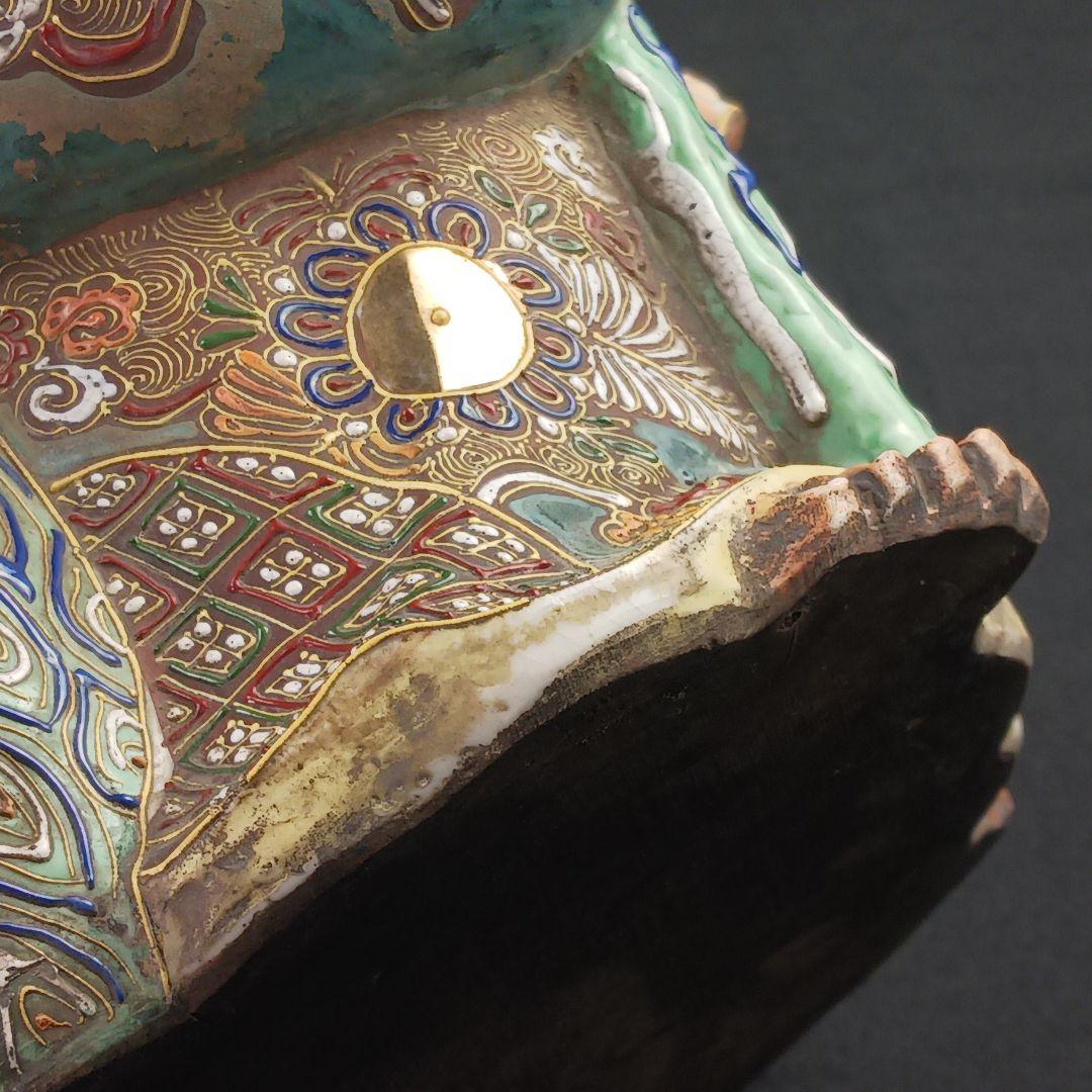 Y3122-9 九谷焼 色絵金襴手鳳凰布袋像 置物 高さ42㎝ - メルカリ