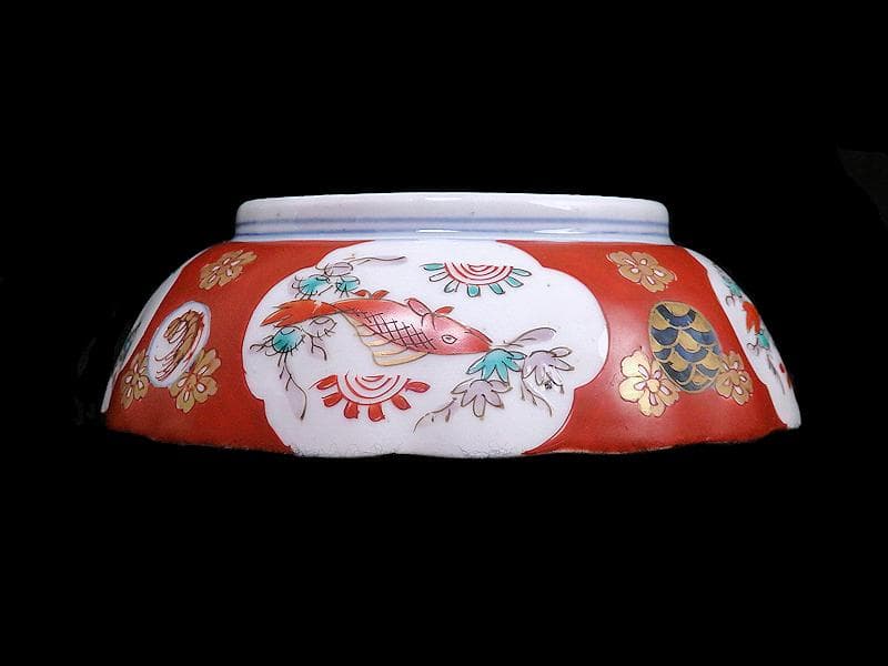 古伊万里　金襴手　唐人美人図　膾皿　５客　615AS-AEy