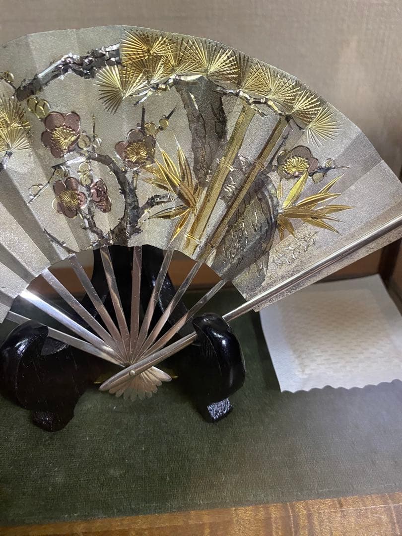 武比古作 純銀 扇 買取実績】関 武比古作 純銀製 扇型の置物 | 富山県