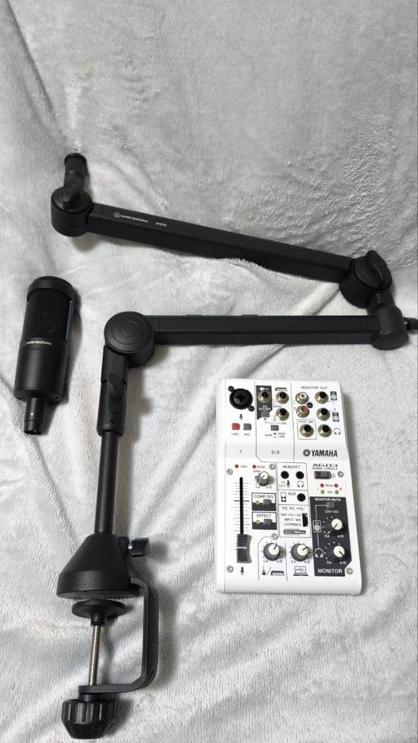 AT2035コンデンサーマイク+AT8705マイクアーム+YAMAHA AG03