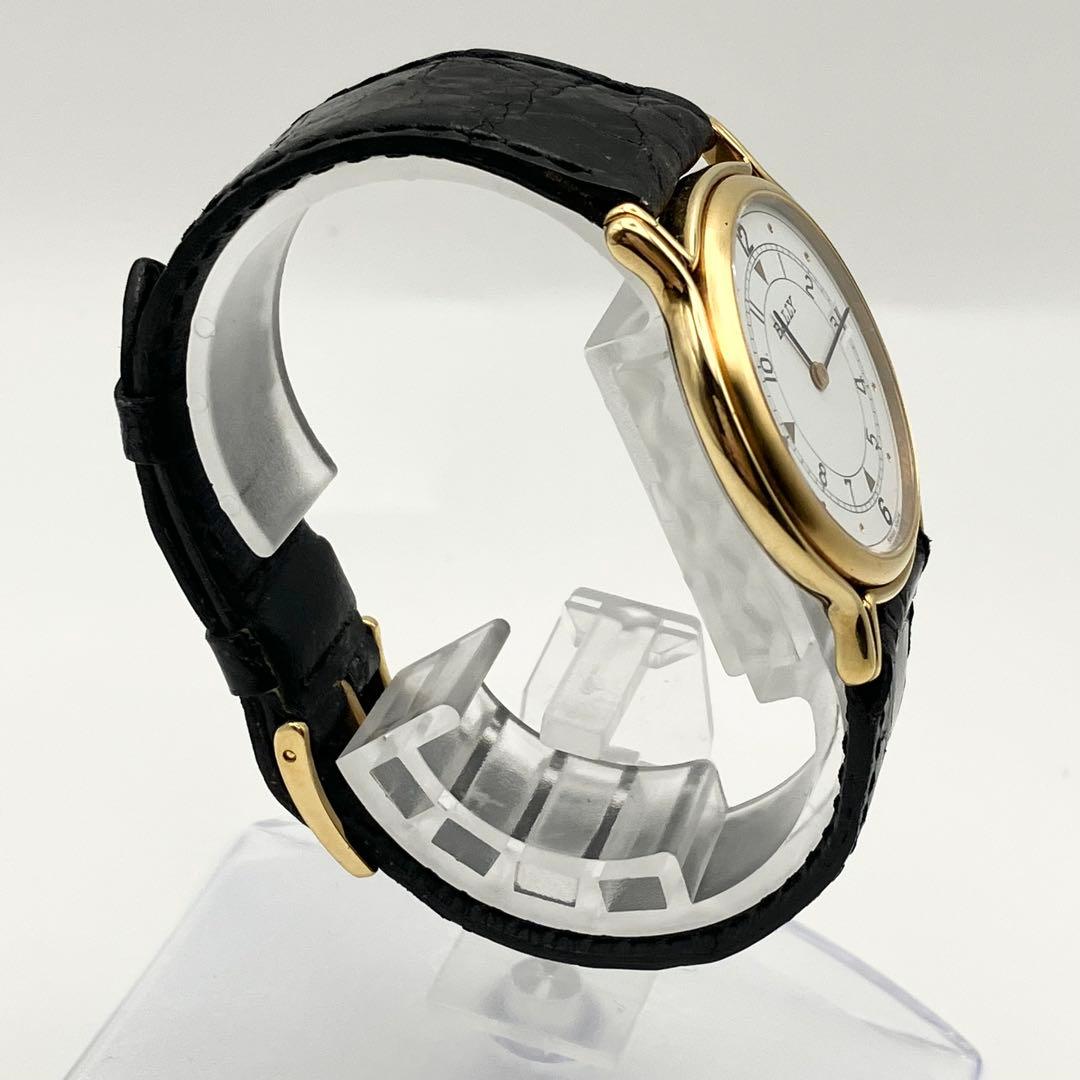 バリー BALLY 腕時計 メンズ　クォーツ デイト　ラウンド レザーベルト