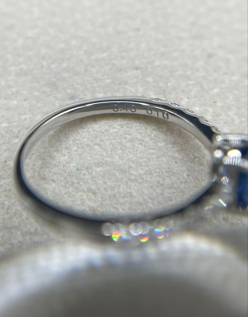 JL123★高級 非加熱コーンフラワーブルーサファイア0.4ct リング 鑑付