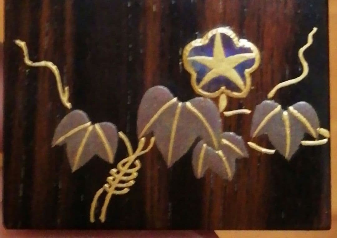 田中宗凌作　朝顔　蒔絵　井筒　香合　共箱　茶道具