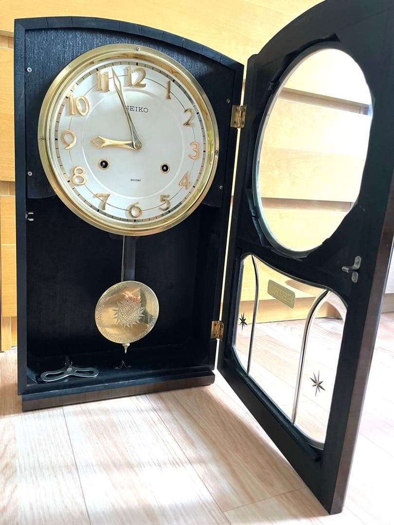 セイコー　アンティーク壁掛け時計　ゼンマイ式　振り子時計