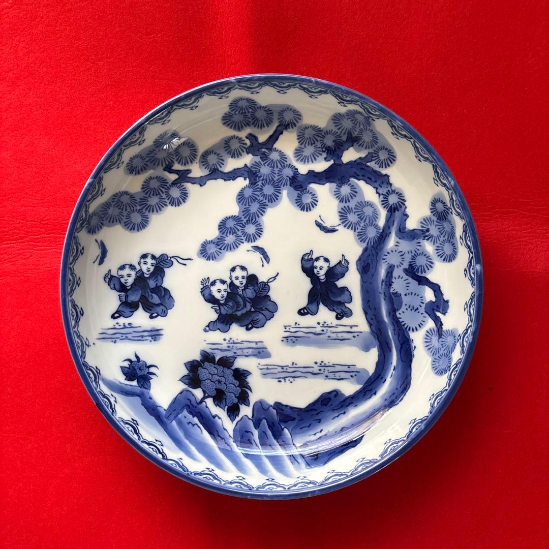 鍋島焼 稚児絵丸皿 （直径27cm）大皿 盛鉢 - メルカリ