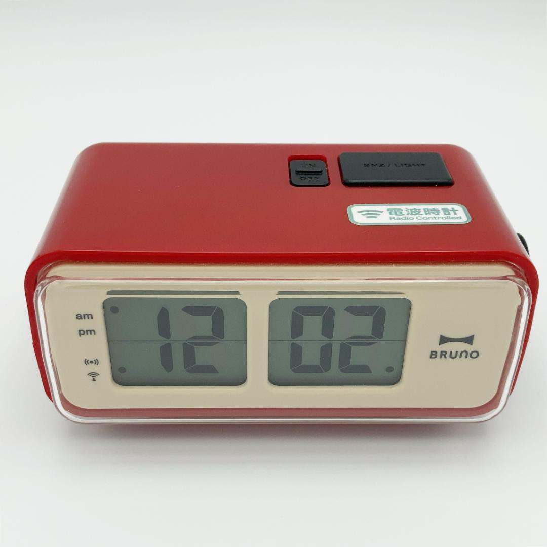 BCR003-RD/LCDレトロアラームクロック S/BRUNO/電波時計 - メルカリ
