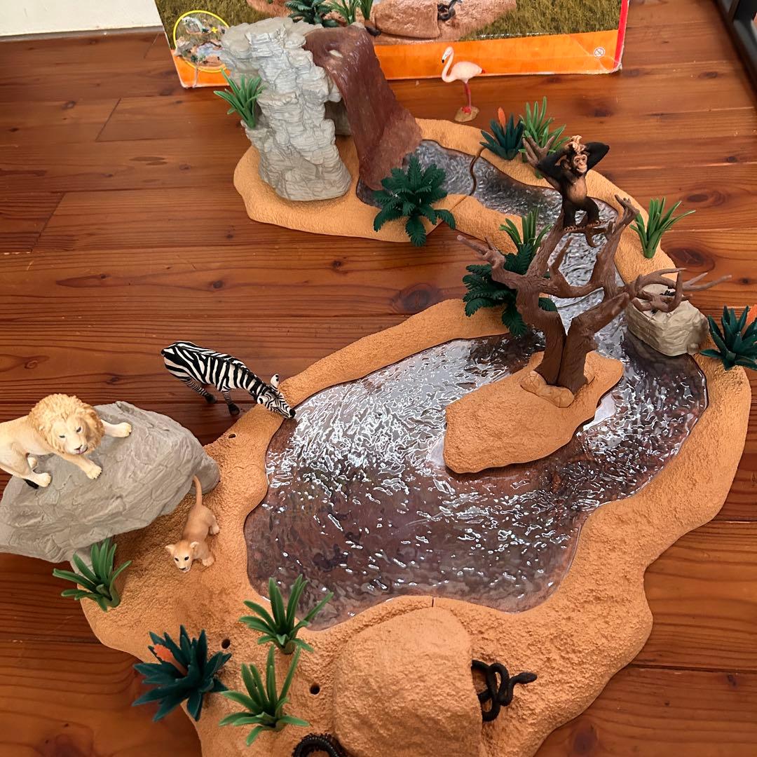 シュライヒ ワイルドライフ 42321 水飲み場での大冒険!サバンナビッグセット