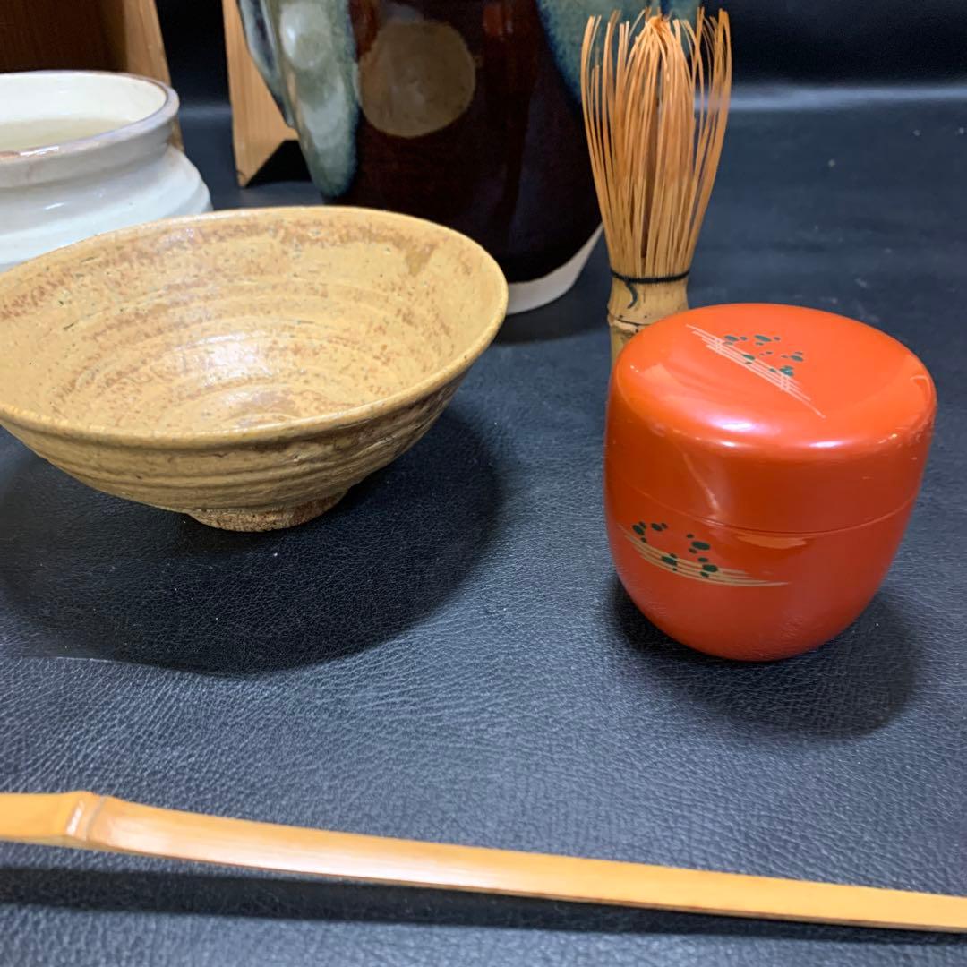 茶箱 茶道具セット 古物 歴史 棗 茶碗 水差し 茶灼 銘有