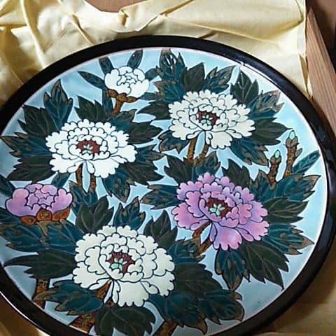 1151東大寺記念額皿 秀峰 箱の裏に東大寺北河原 公 典師