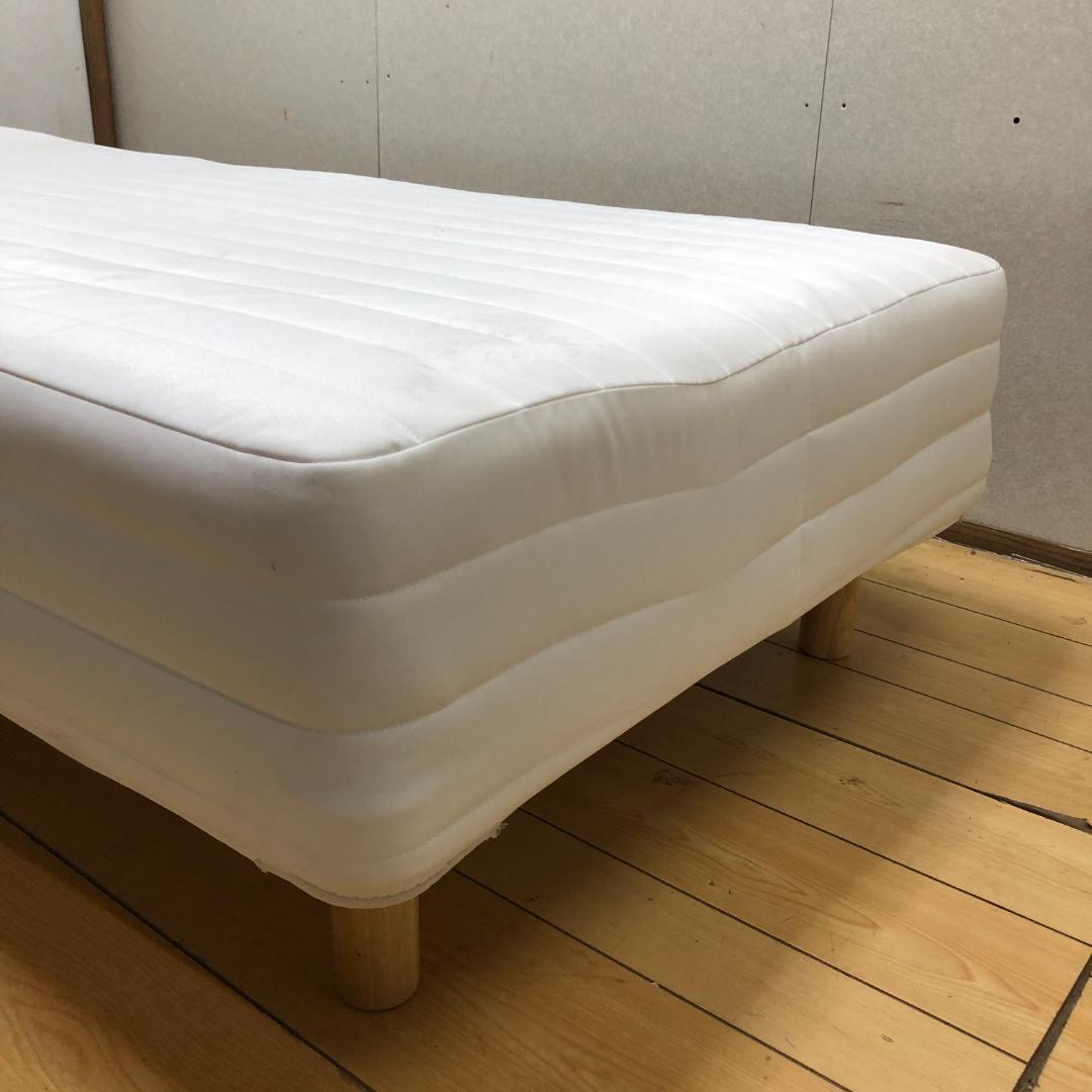 送料無料　無印良品 脚付きマットレスベッド シングル 白 250723-9