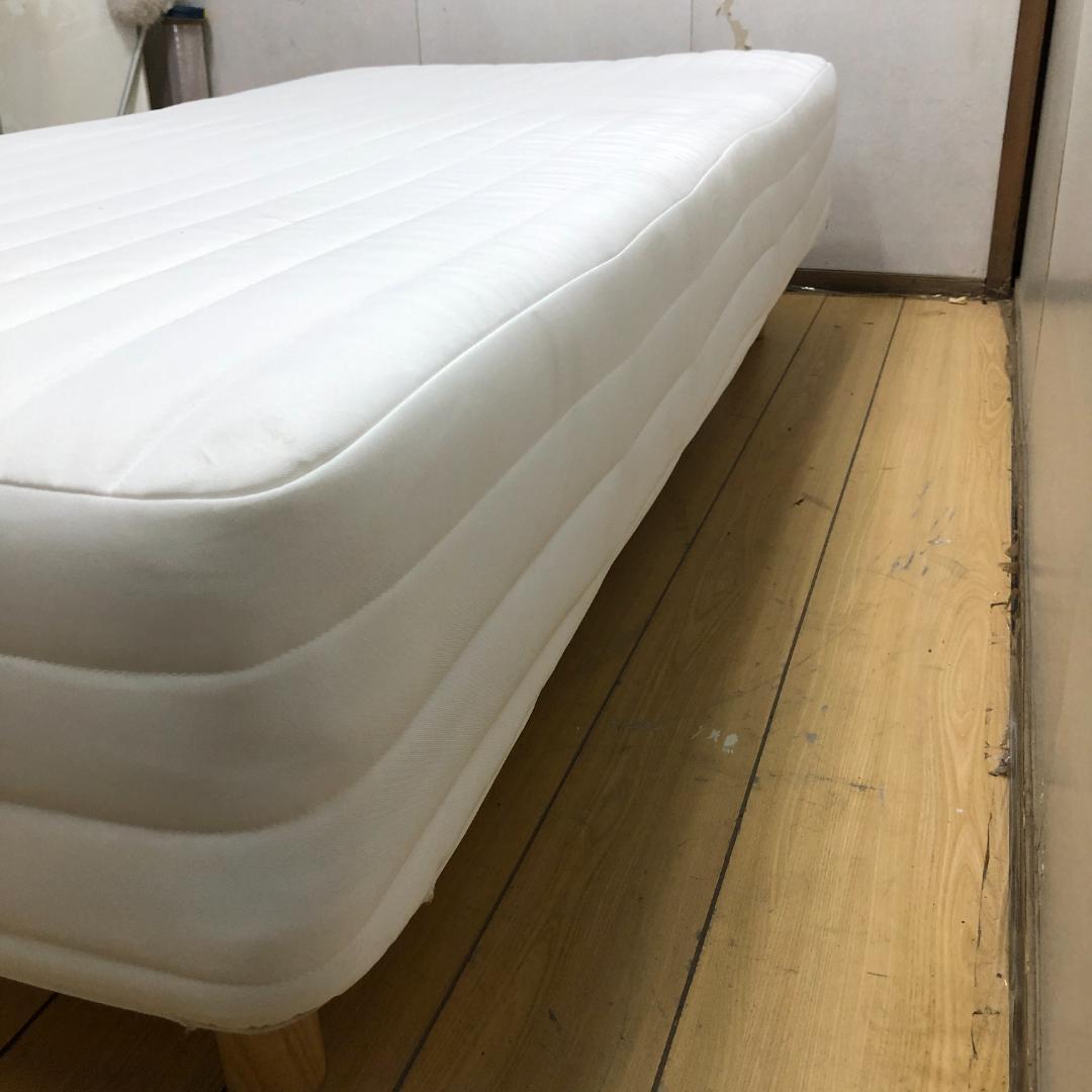 送料無料　無印良品 脚付きマットレスベッド シングル 白 250723-9