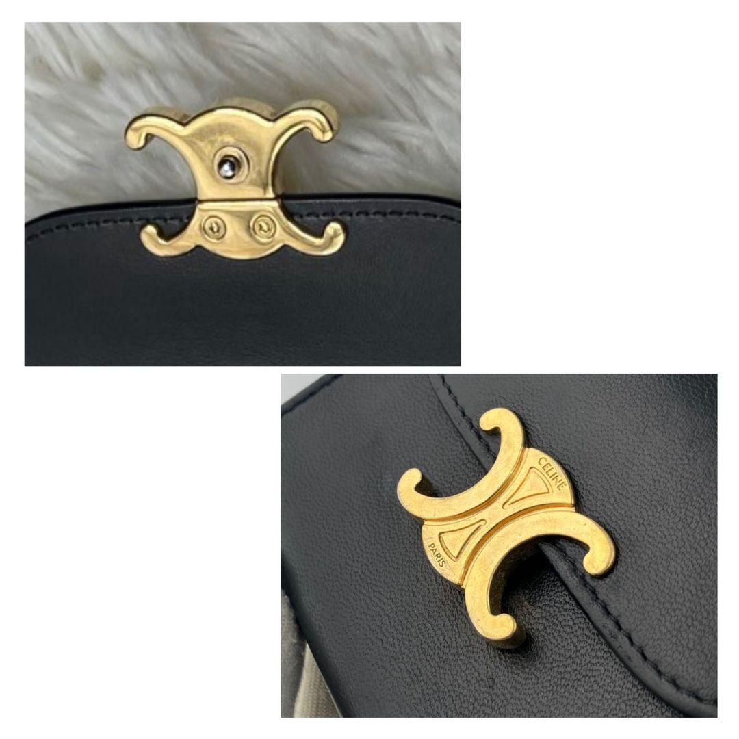 美品 セリーヌ 折り財布 トリオンフ フラップ スモールウォレット