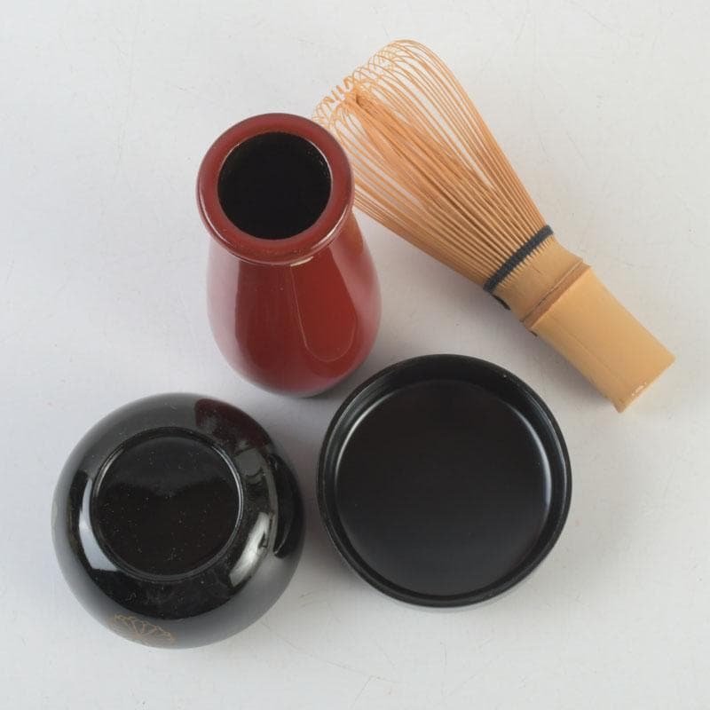 茶道具 桐木地本漆塗 利休茶箱 茶碗 棗 香合など 八点 一式