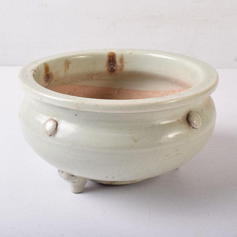 中国 龍泉窯青磁 刻線文 三足香炉 C R6858E 中国 龍泉窯青磁