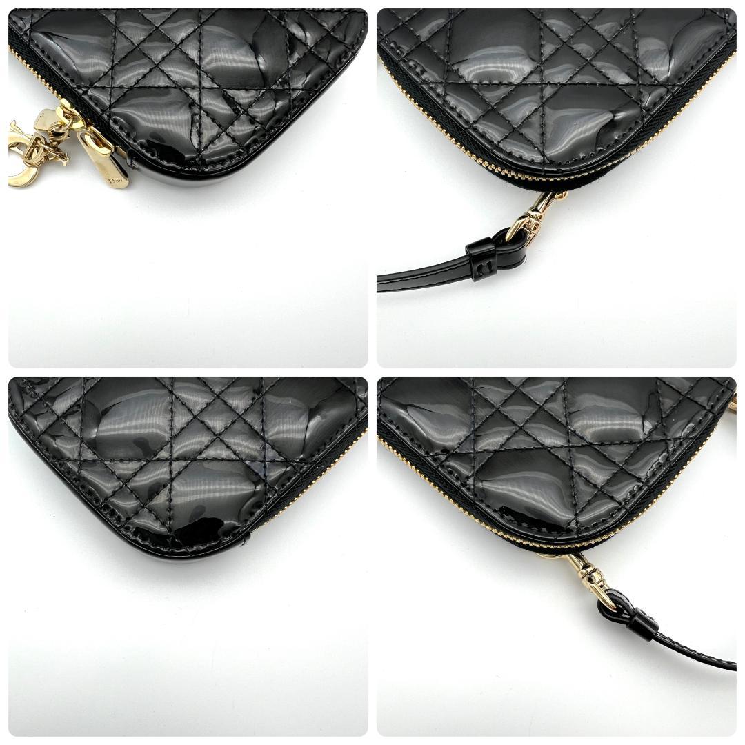 【最高級美品】ディオール カナージュ フォンホルダー パテント ブラック 764