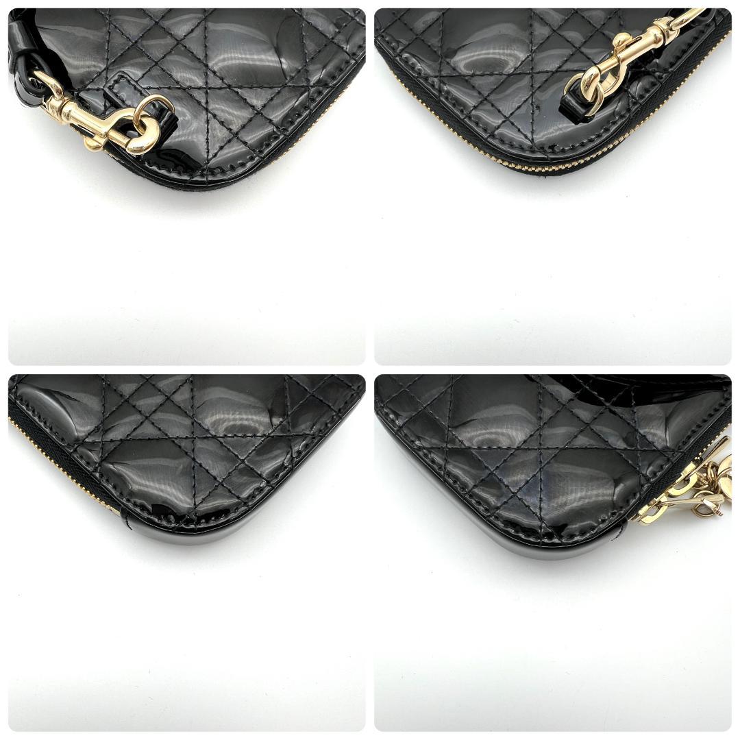 【最高級美品】ディオール カナージュ フォンホルダー パテント ブラック 764