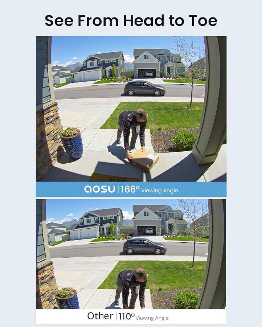 AOSU 5MP画質 インターホン ワイヤレス ドアベル N110148498