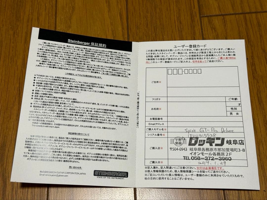 Spirit by Steinberger スタインバーガー