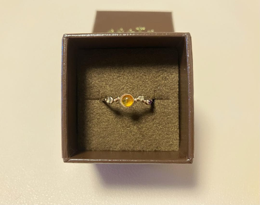 よろしくお願いします★ agete リング 11号 アンバー アメジスト