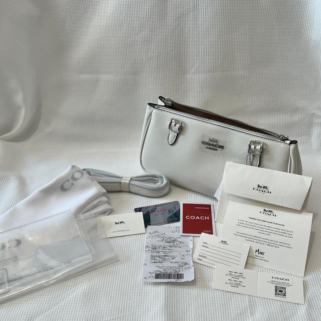 未使用 COACH コーチ アッシャー ショルダー バッグ ホワイトベージュ