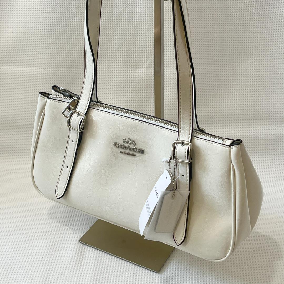 未使用 COACH コーチ アッシャー ショルダー バッグ ホワイトベージュ