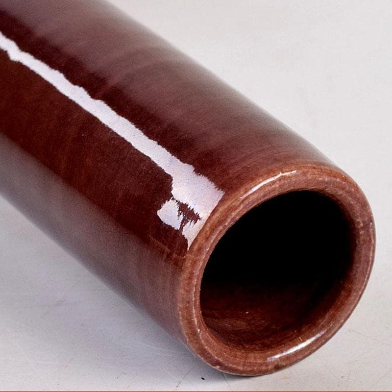 交趾焼　赤沢露石（修三）作　鶴首花入　花瓶　共箱　Z　8575