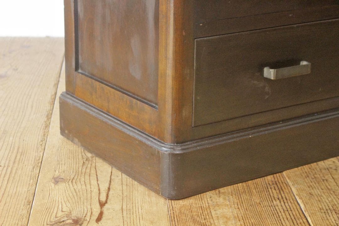 レトロ ガラスキャビネット 本箱 収納 食器棚 ラック ダイヤガラス 2杯