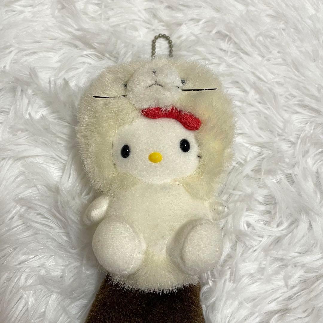 ハローキティ　2002年製 ハローキティのしっぽ倶楽部 キーホルダー 冬季限定