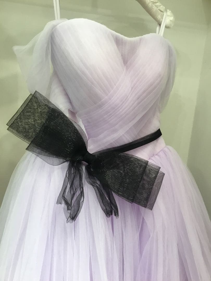 に*ん様 ラベンダーオフショルダーチュールドレス