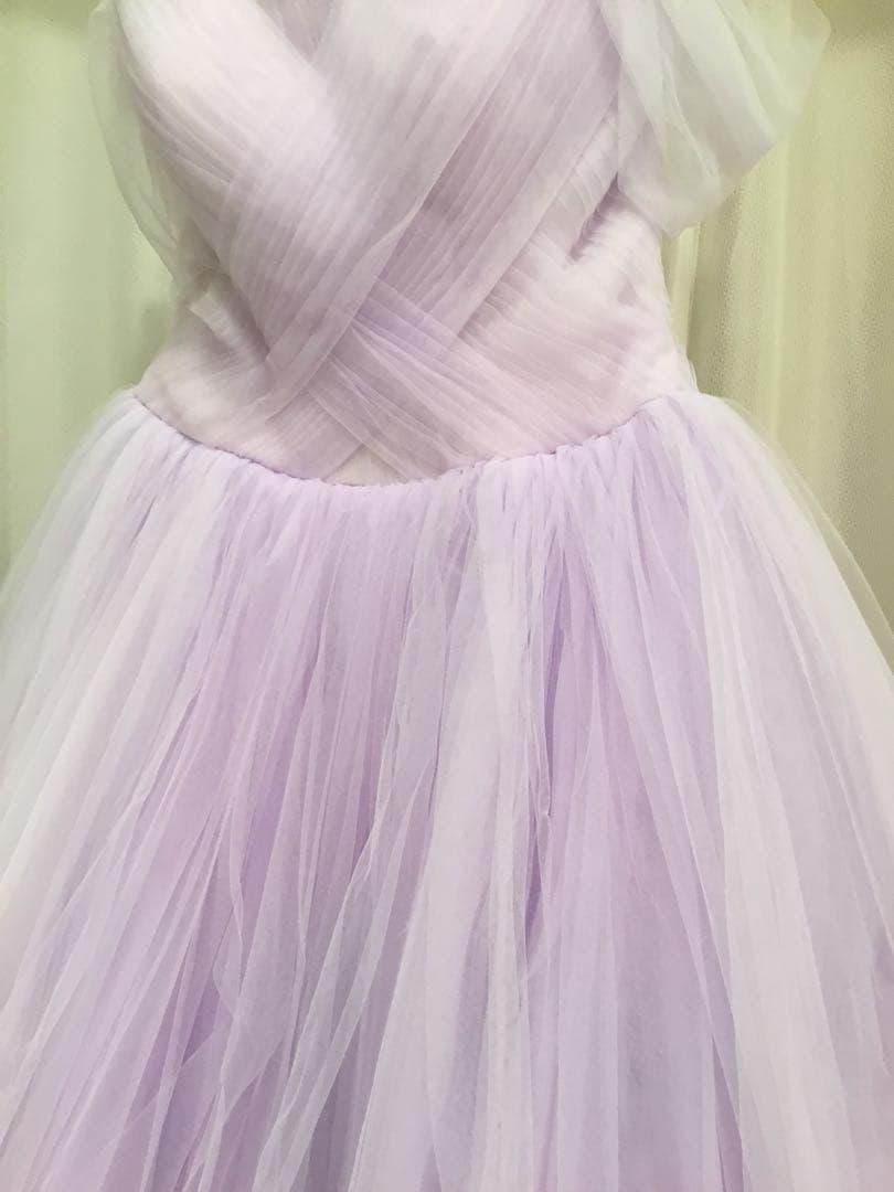 に*ん様 ラベンダーオフショルダーチュールドレス