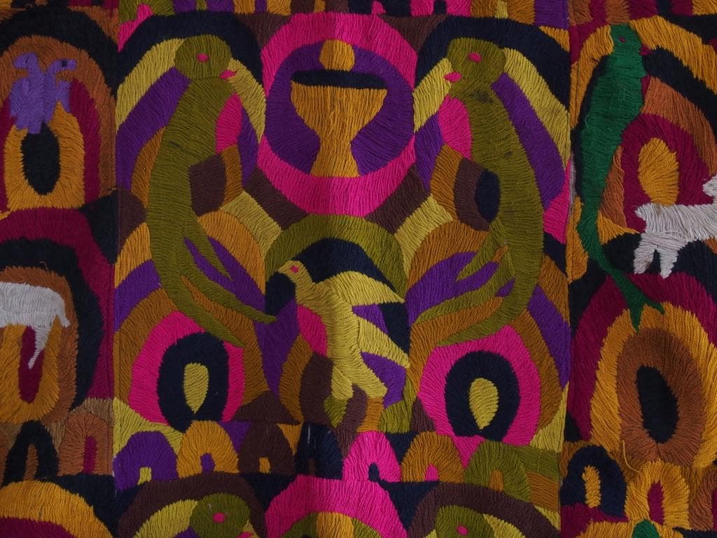 グアテマラ パツン村のパヤ 12枚継ぎタペストリー 70年代ヴィンテージ品