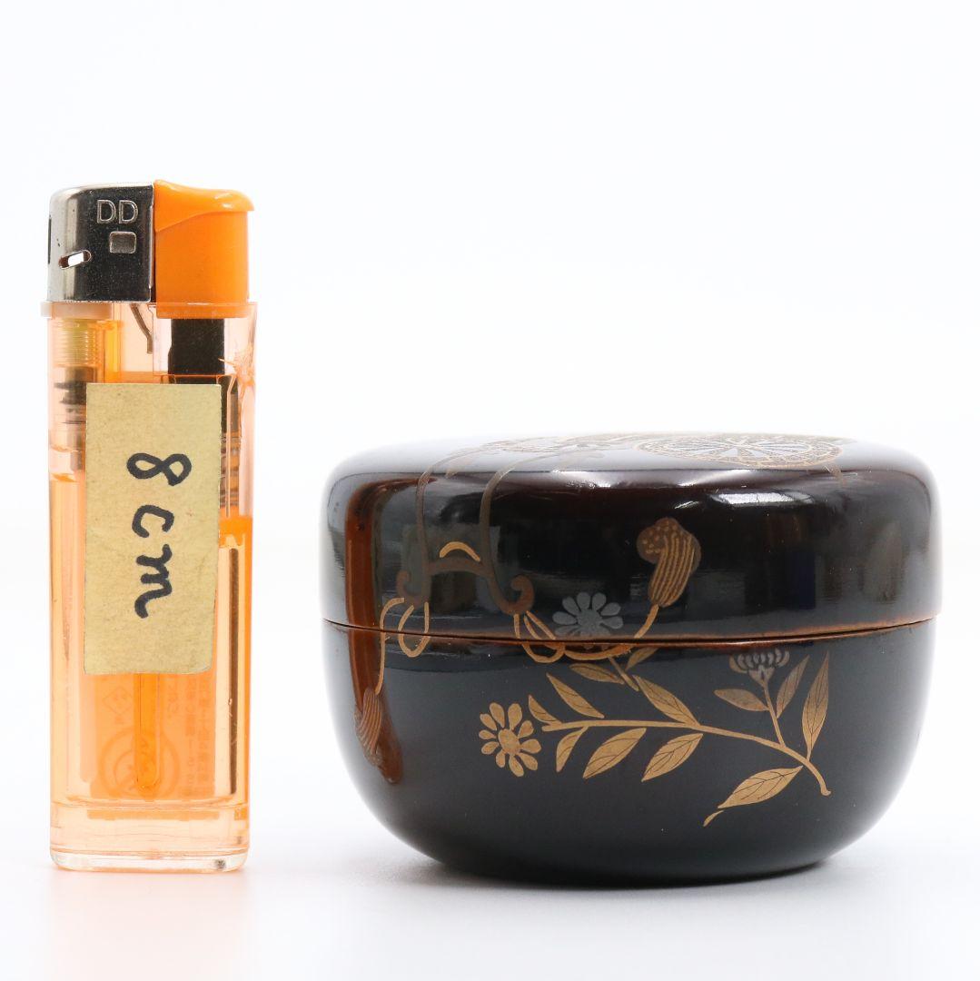 表千家十一代 碌々斎花押在判 御所車蒔絵平棗 十三代 即中斎極書 M944