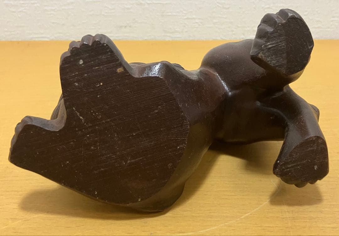 置物】祝獅子 獅子 彫刻 縁起物 魔除け 昭和レトロ アンティーク