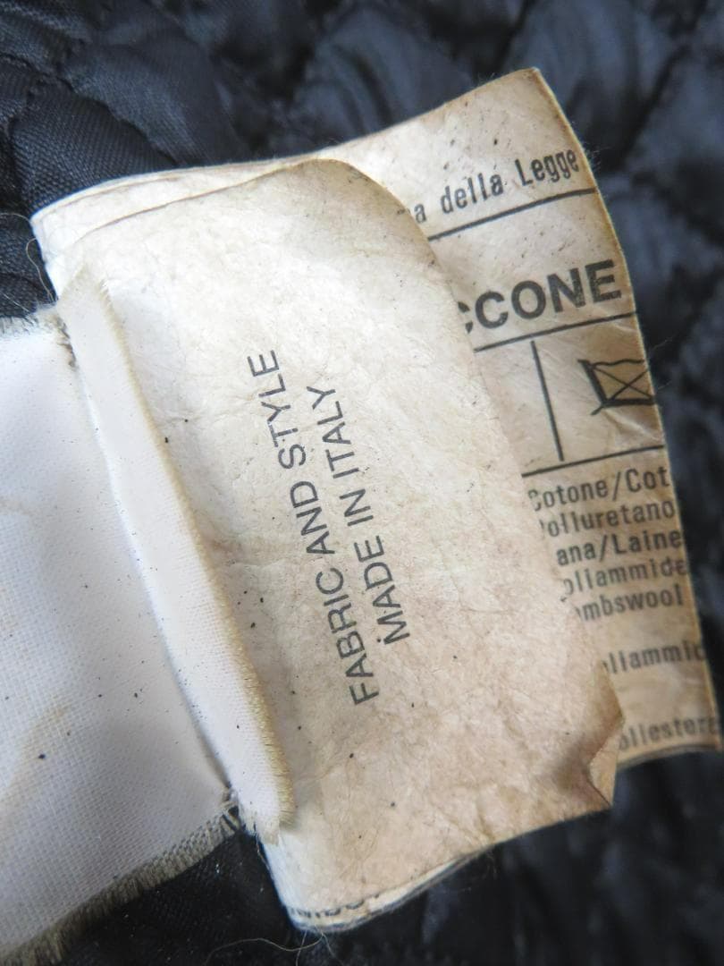 80s ヴェルサーチ イタリア製 ニット切り替え フェイクレザー ロングコート