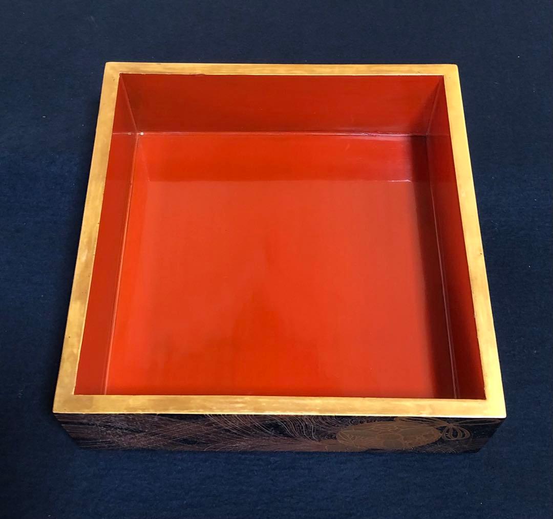 割引❗️《R》時代 黒内朱 梨地 蒔絵 五段重 替蓋 重台付 木箱251127お1