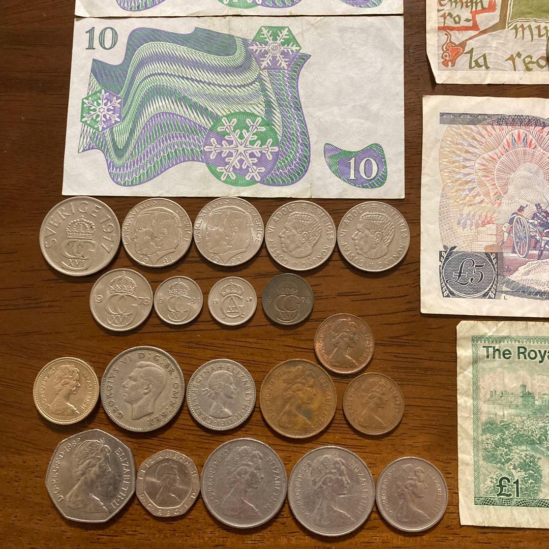 外国紙幣 イギリス スコットランド スウェーデン アイルランド 旧紙幣 旧硬貨