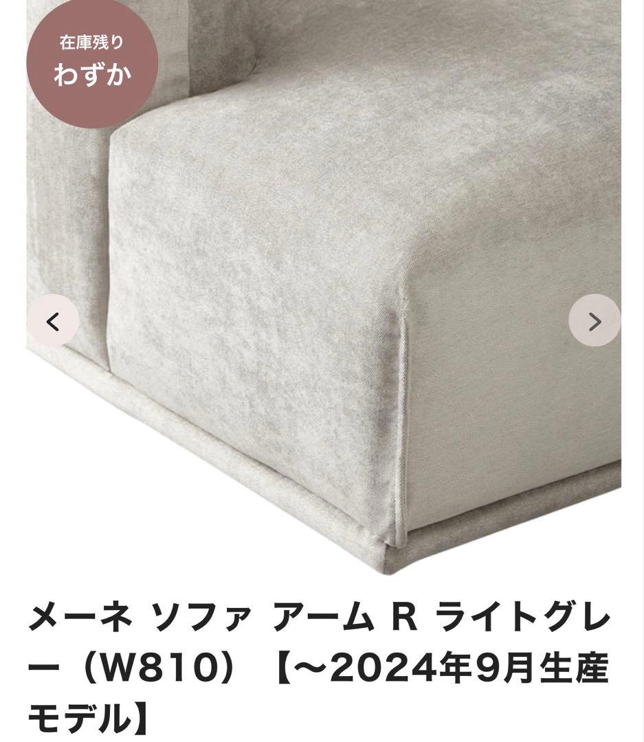 5/31まで出品。(送料込）①Francfranc メーネ ソファ アーム R